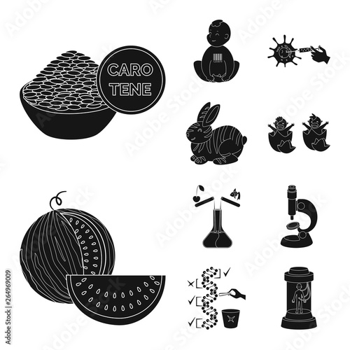 Isolated object of quality and laboratory symbol. Set of quality and genetically stock symbol for web.