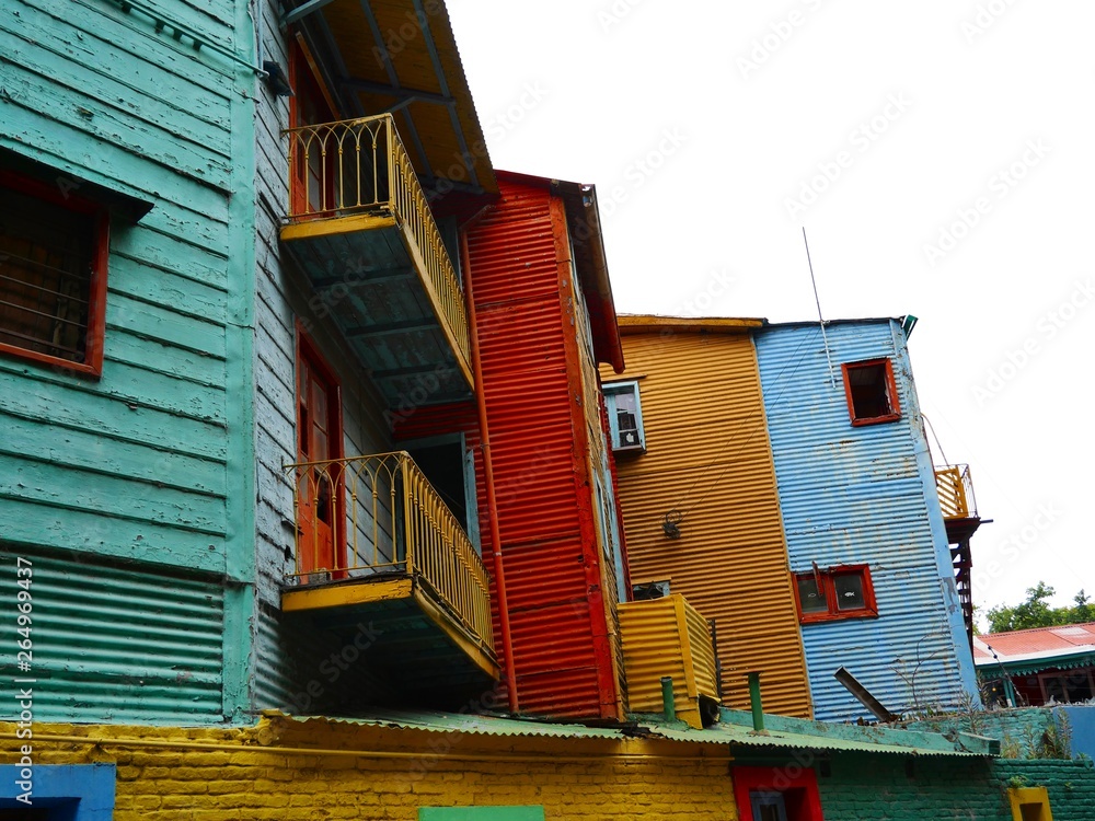 Bunte Häuser in La Boca, Buenos Aires, Argentinien