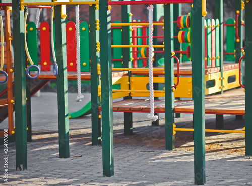 Canvas Print Outdoor playground for children close up