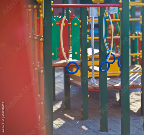 Outdoor playground for children close up