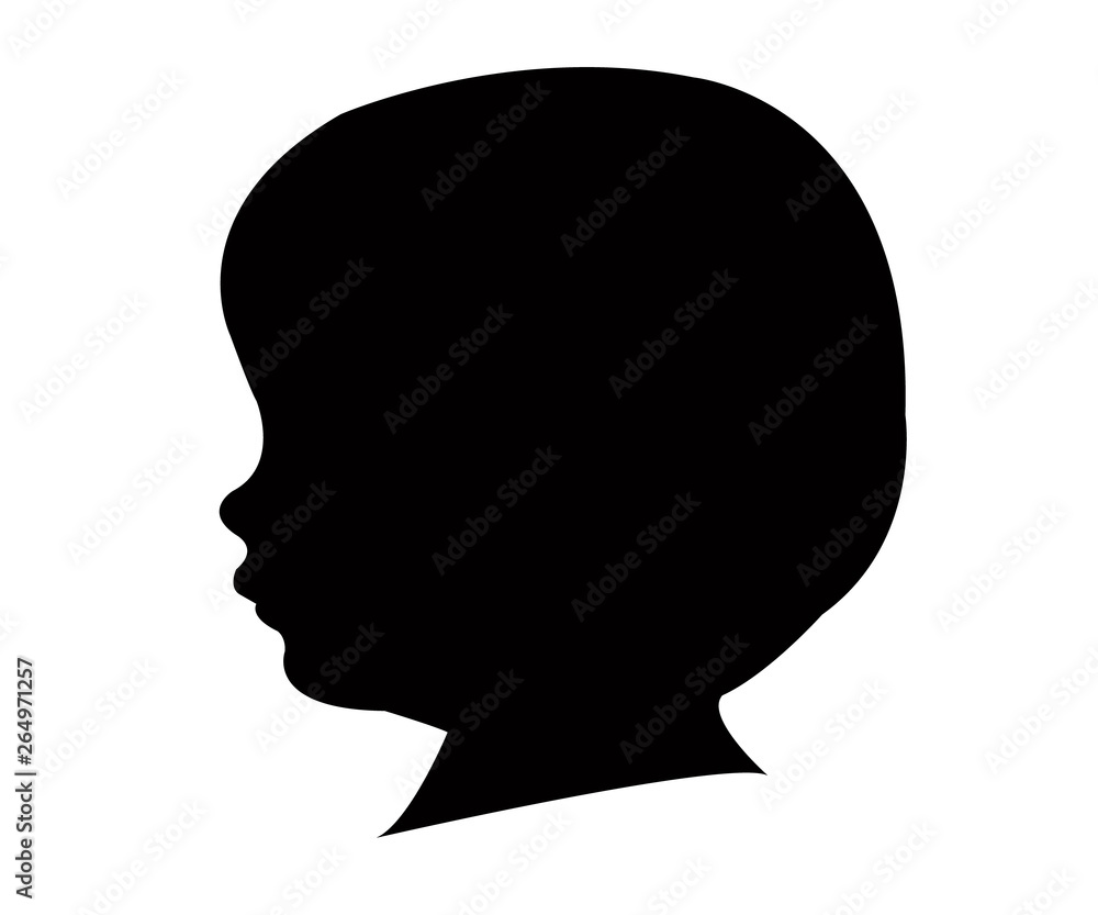 a baby boy head silhouette vector