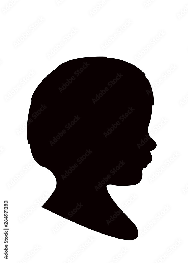 a baby boy head silhouette vector