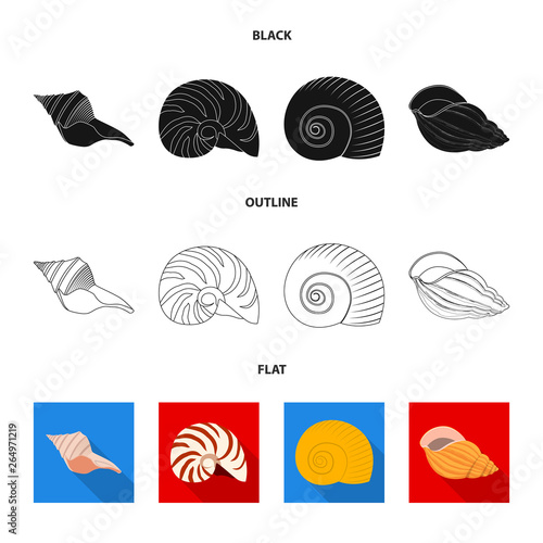 Vector design of animal and decoration icon. Set of animal and ocean stock vector illustration. © Svitlana