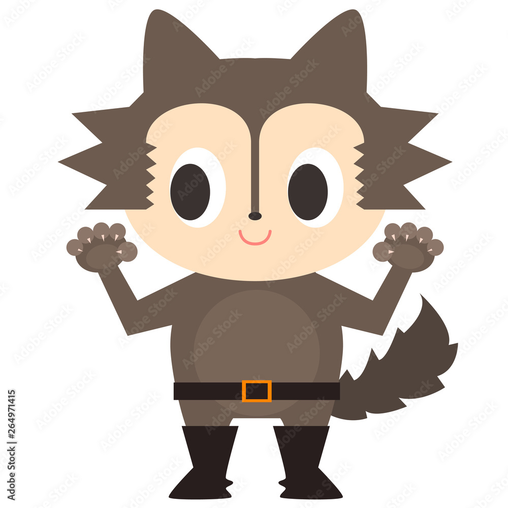 狼男のハロウィン仮装のイラスト 狼男のハロウィン仮装のイラスト