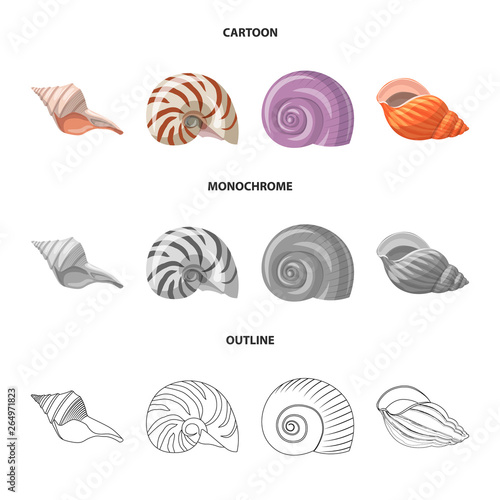 Vector design of animal and decoration icon. Set of animal and ocean stock symbol for web.