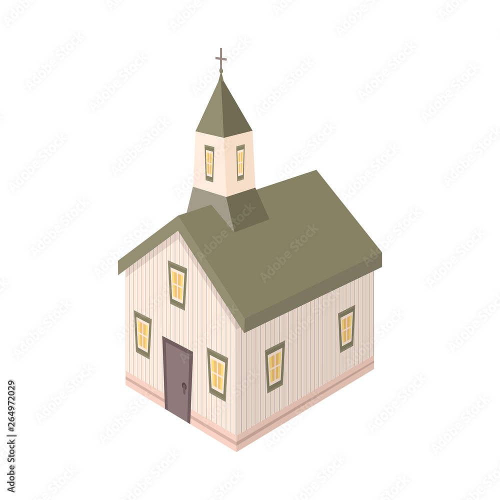 Vector design of church and christian sign. Collection of church and steeple stock vector illustration.