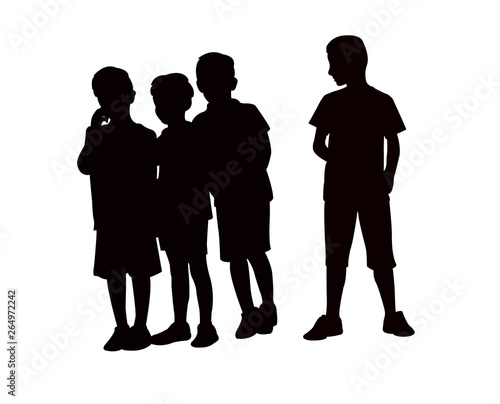 children together, silhouette vectır