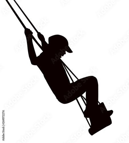 child swinging body silhouette vector
