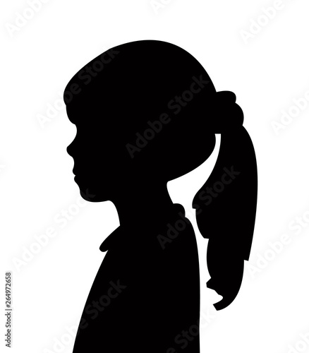 a girl head silhouette vector