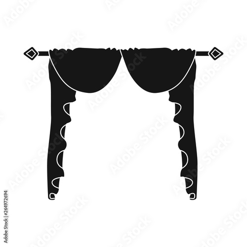 Isolated object of lambrequin and hall sign. Collection of lambrequin and cosiness stock vector illustration.