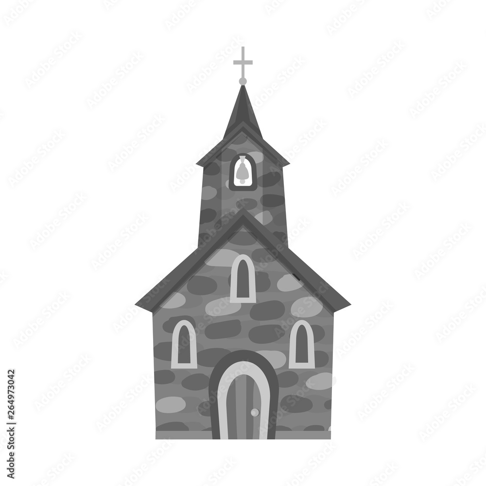 Vector design of church and catholic logo. Set of church and spiritual stock vector illustration.