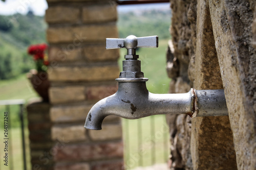 old water tap in garden