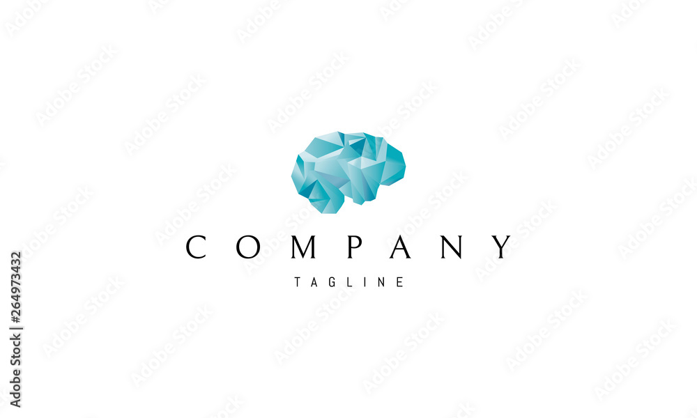 Brain Digital Blue Abstract vector logo design Brain Digital Blue Abstract vector logo design