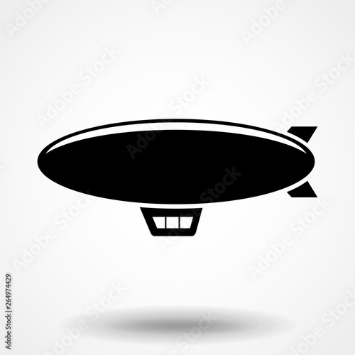 Blimp Icon in trendy glyph style design. Vector graphic illustration. Blimp icon for website design, logo, and user interface. EPS 10