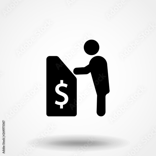 business man using atm or kiosk machine