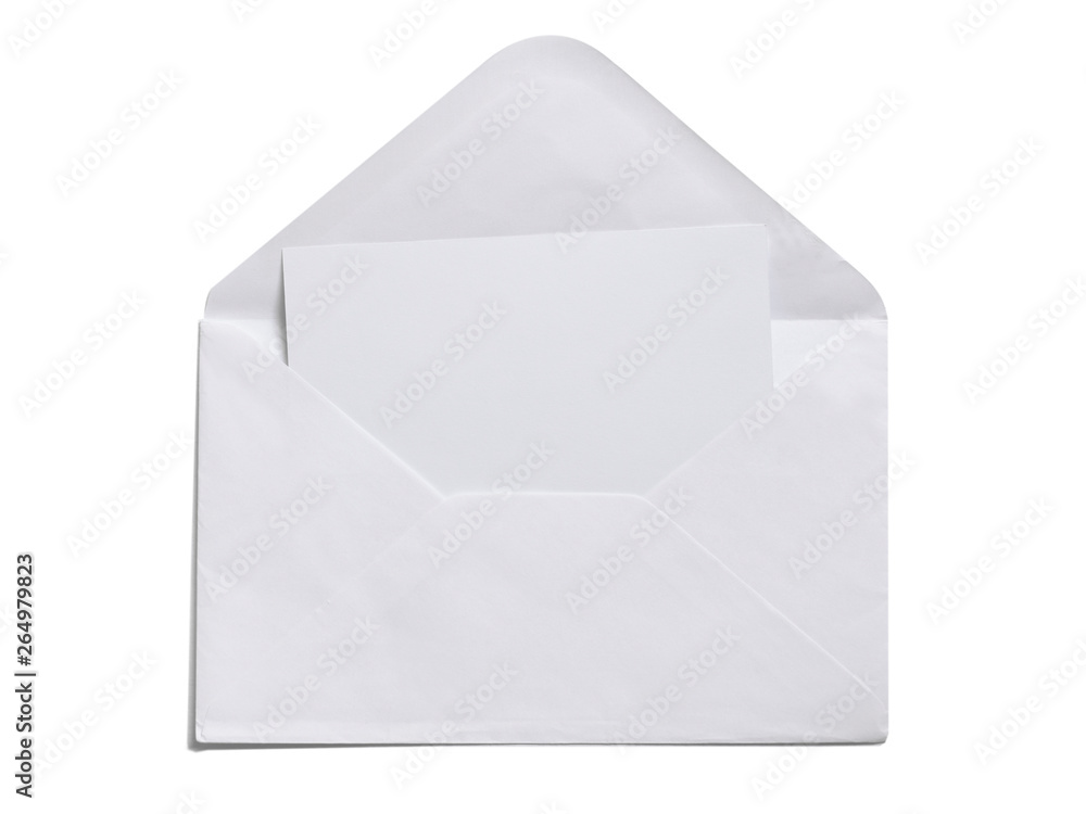 White opened envelope isolated on white White opened envelope isolated on white