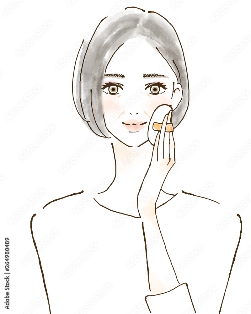 お母さん 化粧 メイク 人物 女性 イラスト Stock Illustration Adobe Stock