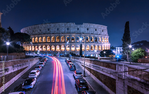 Fototapeta Rzym Koloseum nocy malownicze gród. Krajobraz miejski Koloseum
