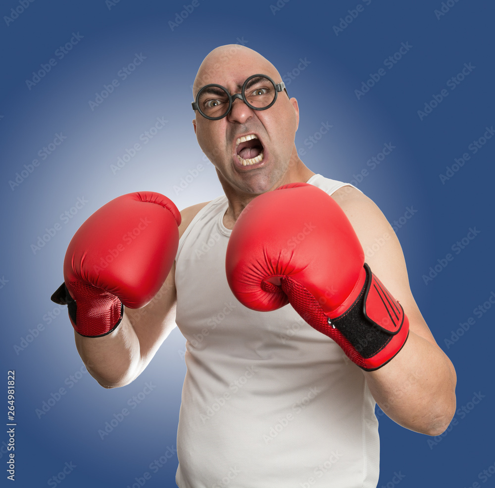 Retrato de boxeador con gafas