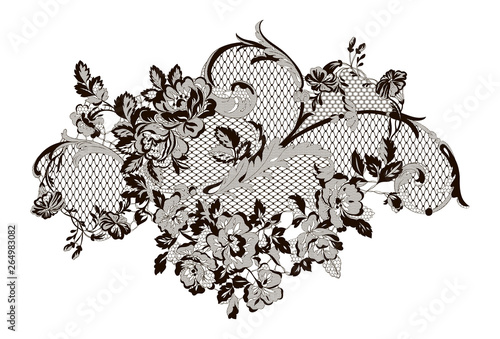 lace flowers decoration element