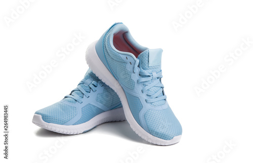 blue sneakers isolated photo