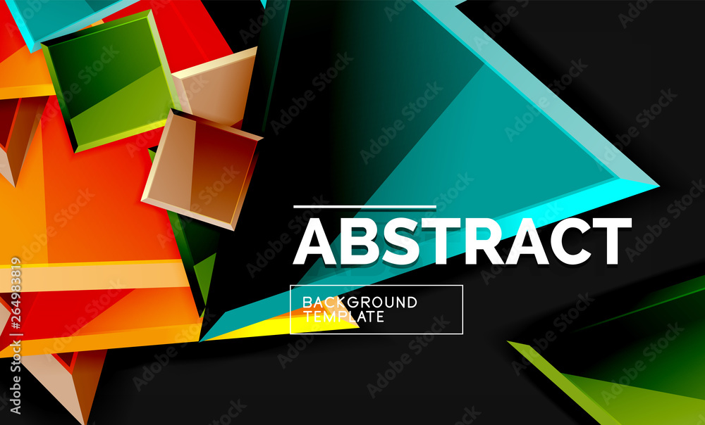 Squares and triangles geometrical background Squares and triangles geometrical background