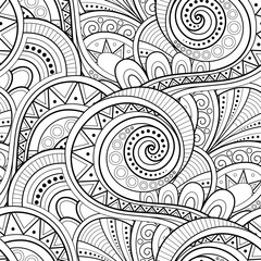 Fototapete Ethno-Muster Monochromes Ethno Muster im Boho Stil  © irinakrivoruchko