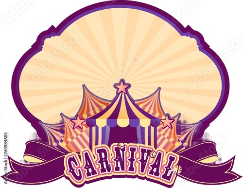 circus retro poster badge