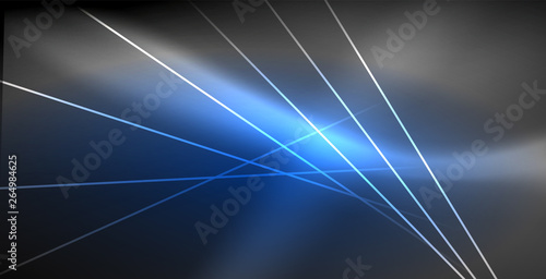 Neon glowing lines, magic energy space light concept, abstract background wallpaper design