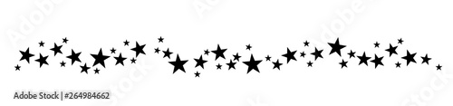 Christmas vector header. Black stars on white background