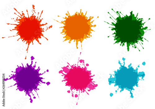 vector set splatter color paint splatter paint design background Vector illustration design background
