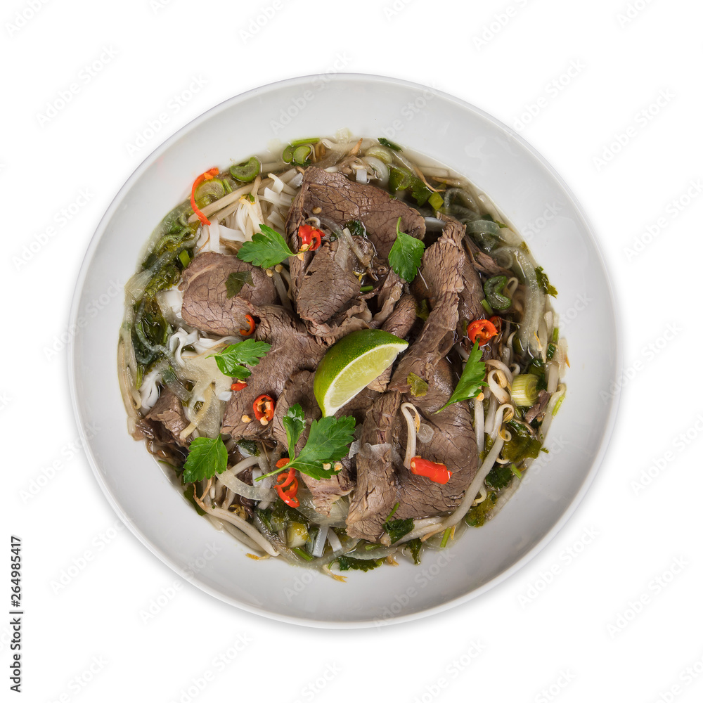 Pho bo asian food on white. Pho bo asian food on white.