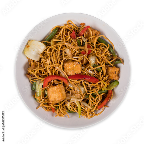 Vegetarian tofu noodles asi...