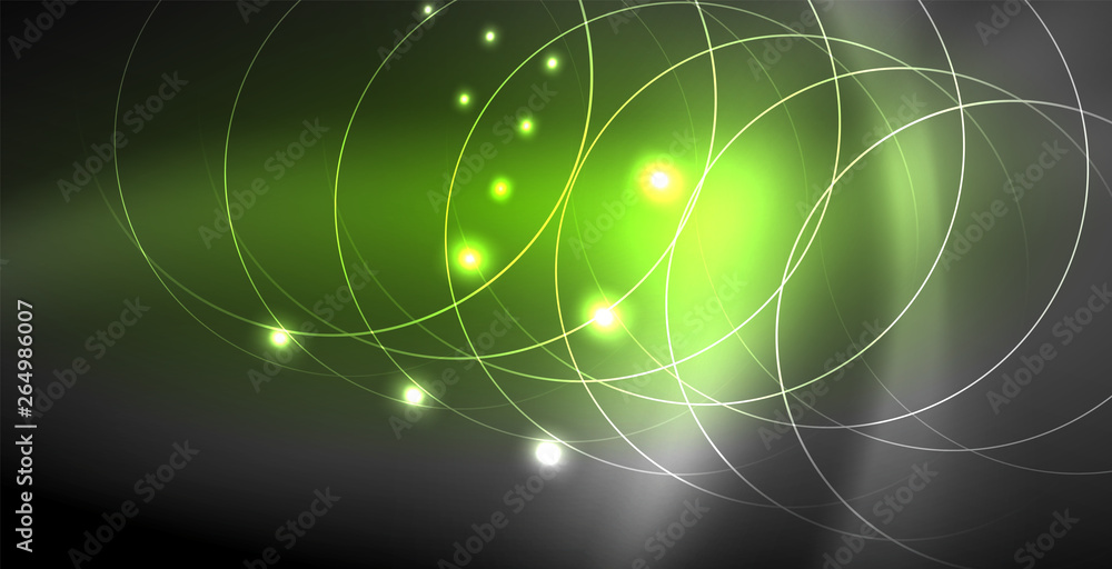 Glowing shiny neon colors with abstract lines, modern background