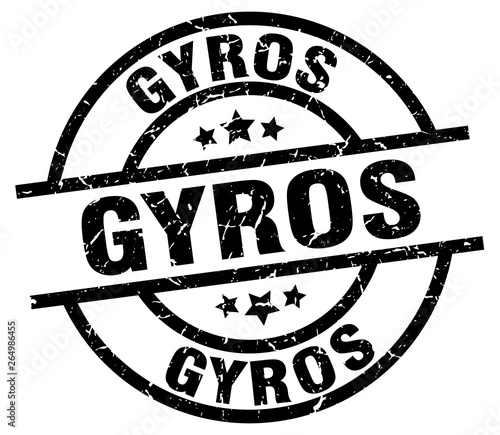 gyros round grunge black stamp