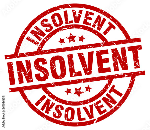 insolvent round red grunge stamp