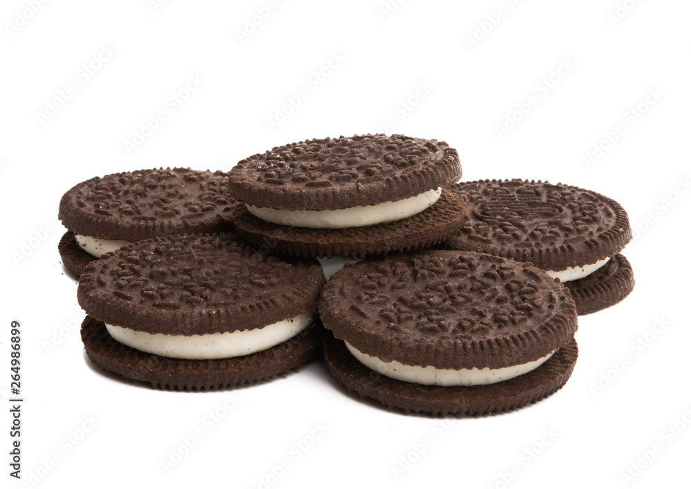 double cookie with milk filling isolated double cookie with milk filling isolated