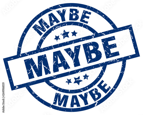 maybe blue round grunge stamp