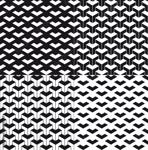 Triangular abstract background or seamless pattern set. Particle background or pattern. Black triangle particles on white background for Your business project. Vector Illustration