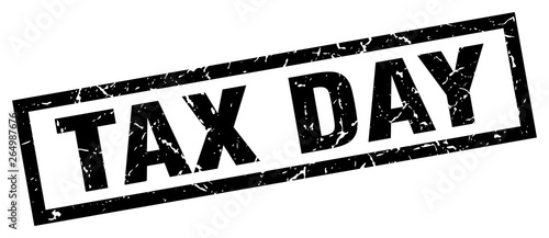 square grunge black tax day stamp