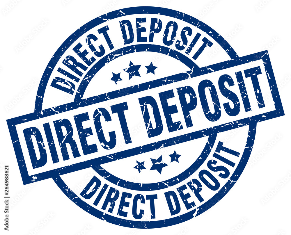 Fototapeta premium direct deposit blue round grunge stamp