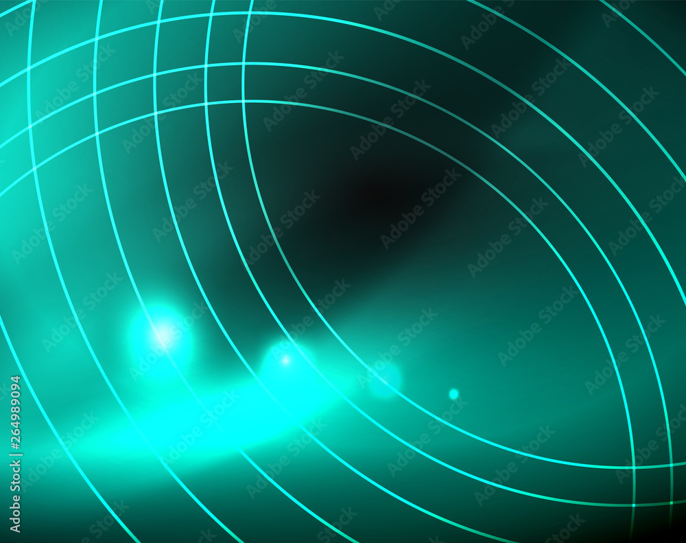 Dark space with neon color glowing lights abstract background Dark space with neon color glowing lights abstract background