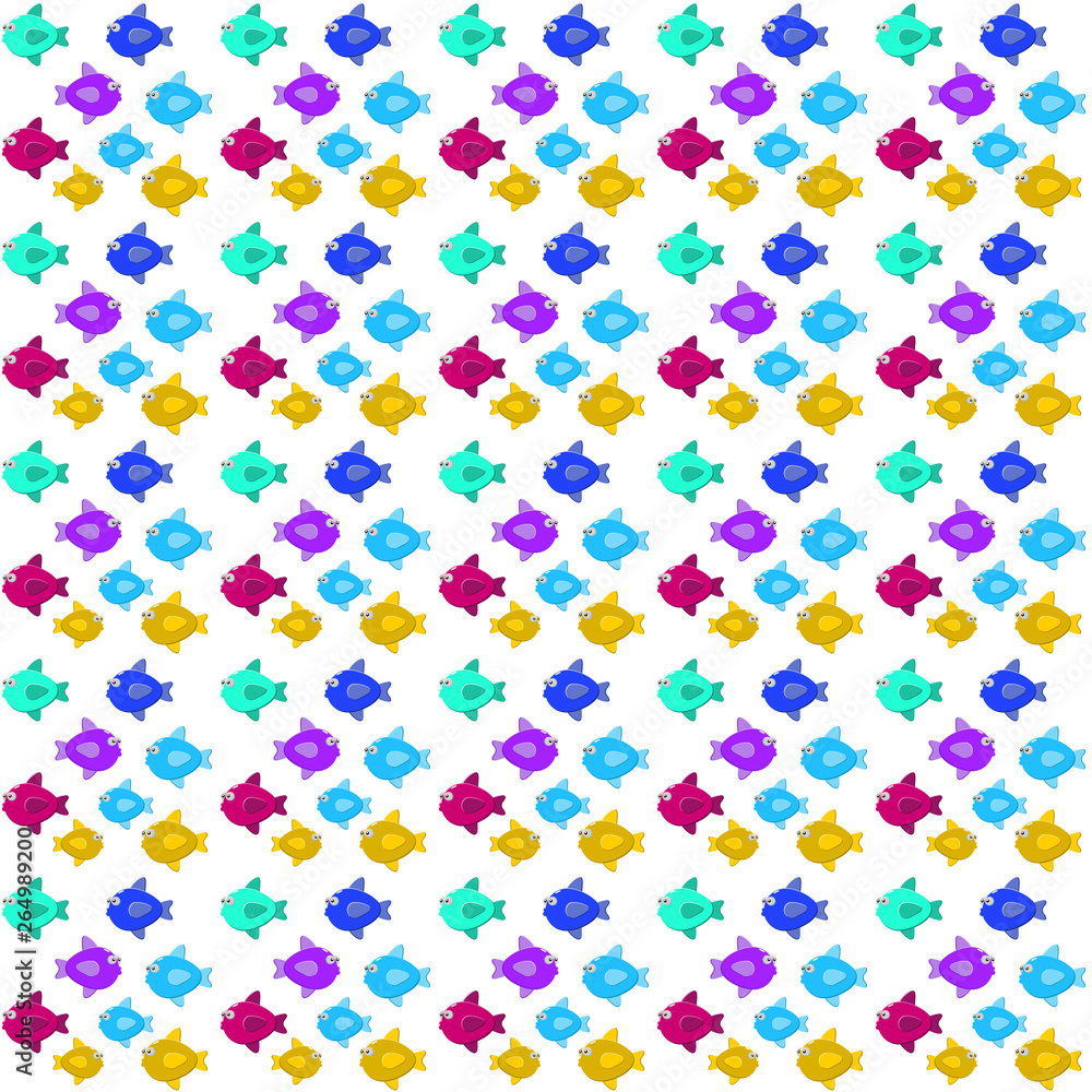 vector illustration background image consisting of fish of different colors on a white background vector illustration background image consisting of fish of different colors on a white background