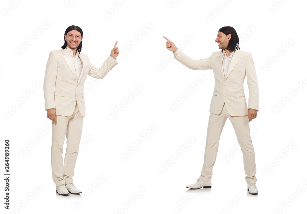 Man in funny concept isolated on white Man in funny concept isolated on white
