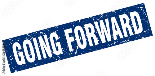 square grunge blue going forward stamp