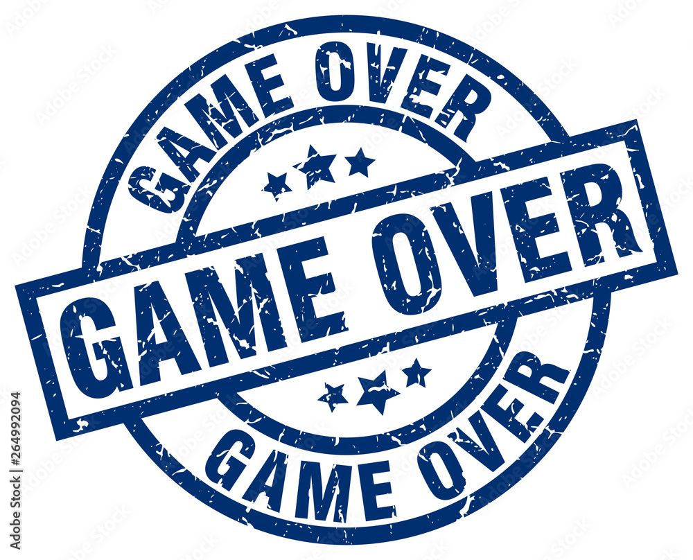 game over blue round grunge stamp game over blue round grunge stamp