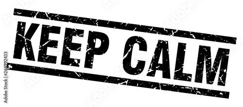 square grunge black keep calm stamp