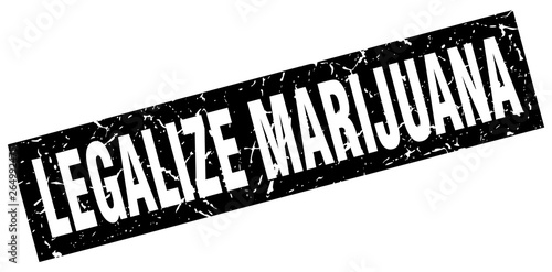 square grunge black legalize marijuana stamp