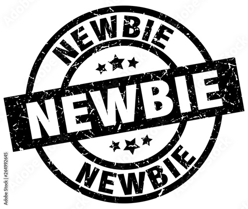 newbie round grunge black stamp