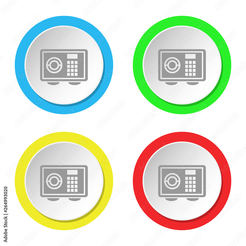 Safe icon. Set of round color flat icons. Safe icon. Set of round color flat icons.